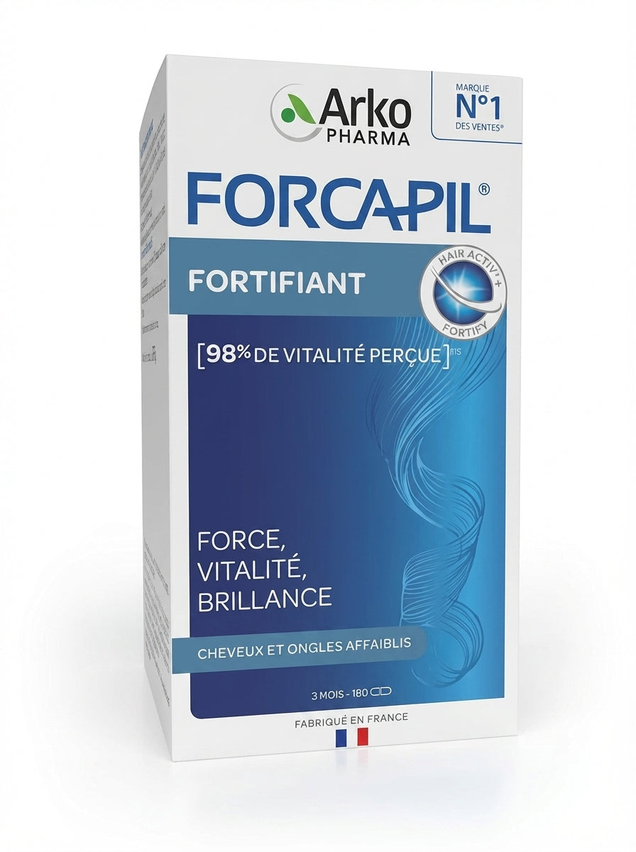 FORCAPIL® FORTIFIANT CHEVEUX ET ONGLES 180 GÉLULES = 60 GÉLULES OFFERTES