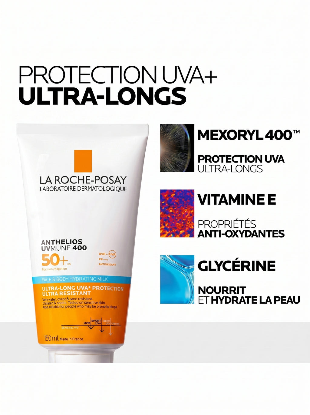 LA ROCHE-POSAY ANTHELIOS UVMUNE 400 LAIT SOLAIRE VISAGE & CORPS SPF50+ - 150 ML