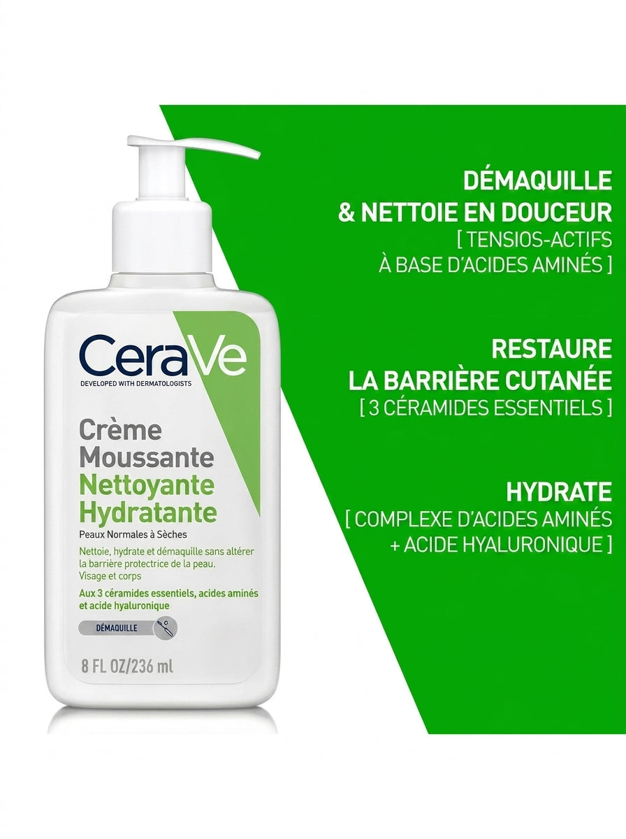 CERAVE MOUSSE NETTOYANTE HYDRATANTE - 236 ML
