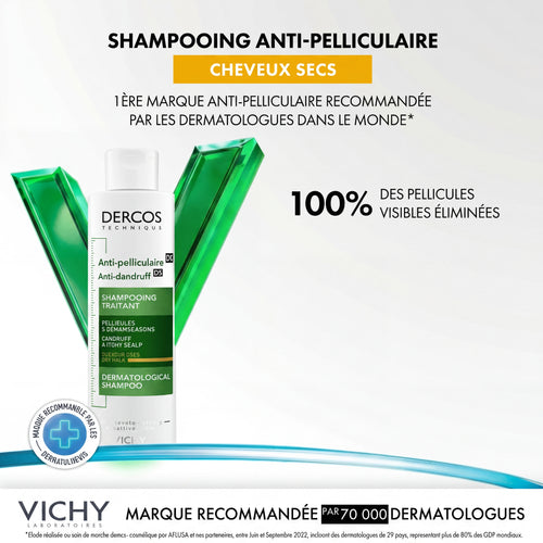 DERCOS SHAMPOOING ANTI-PELLICULAIRE DS CHEVEUX SECS 200 ML
