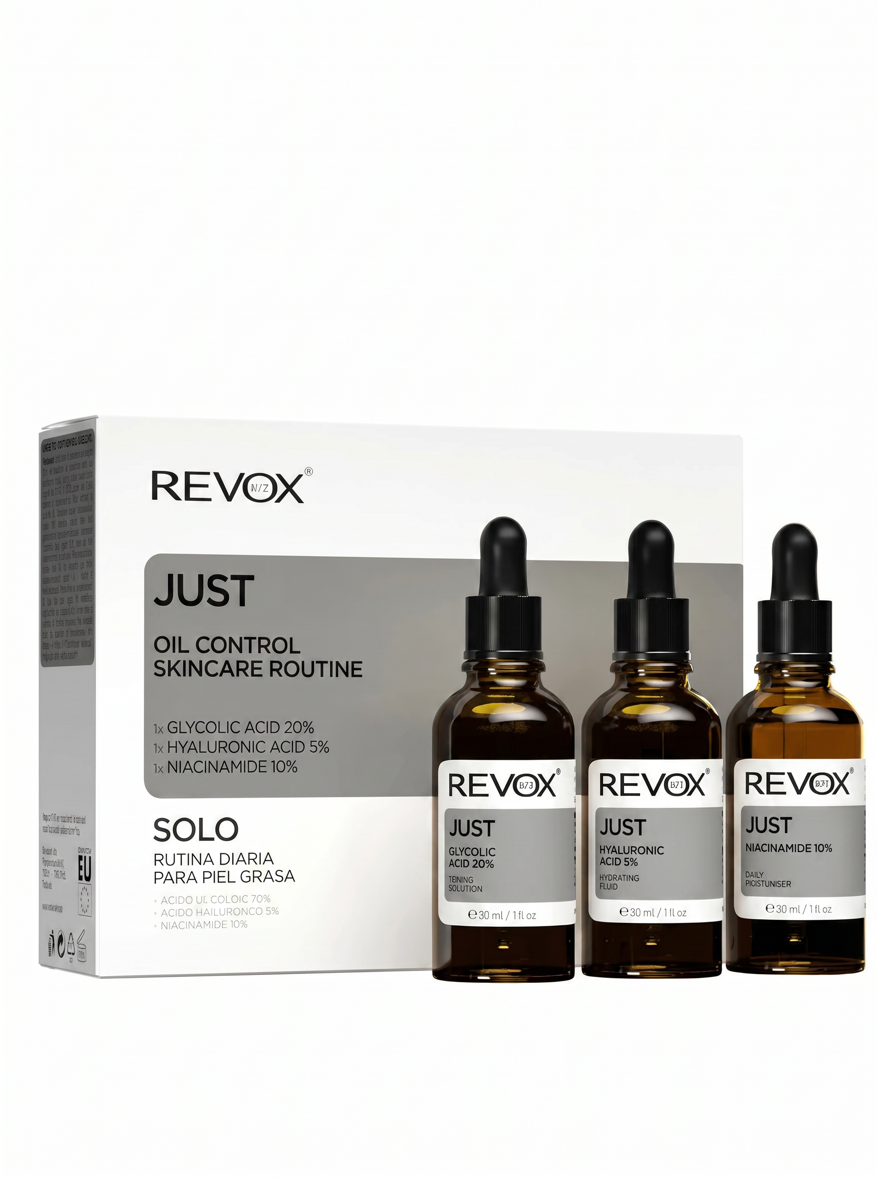 REVOX B77 JUST OIL CONTROL SKINCARE ROUTINE - 3 × 30 ML